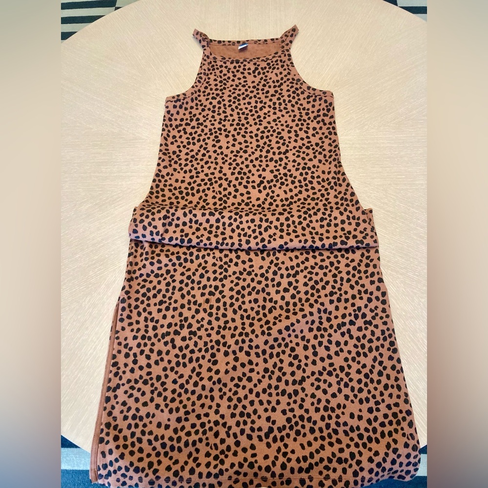 Old Navy - Maxi/Midi dress ribbed dress - abstract animal print - SZ L